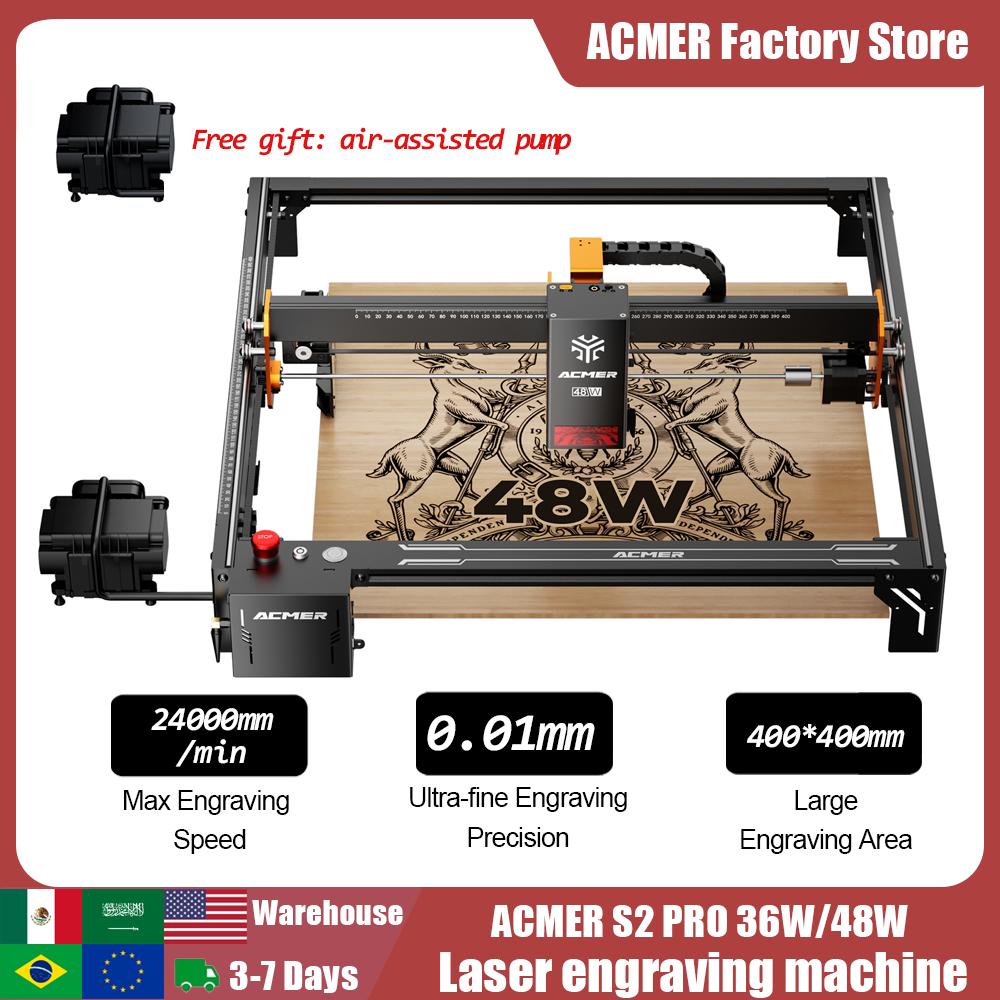 Industrial Laser Technology - ACMER S2 PRO 36W/48W Laser Engraver