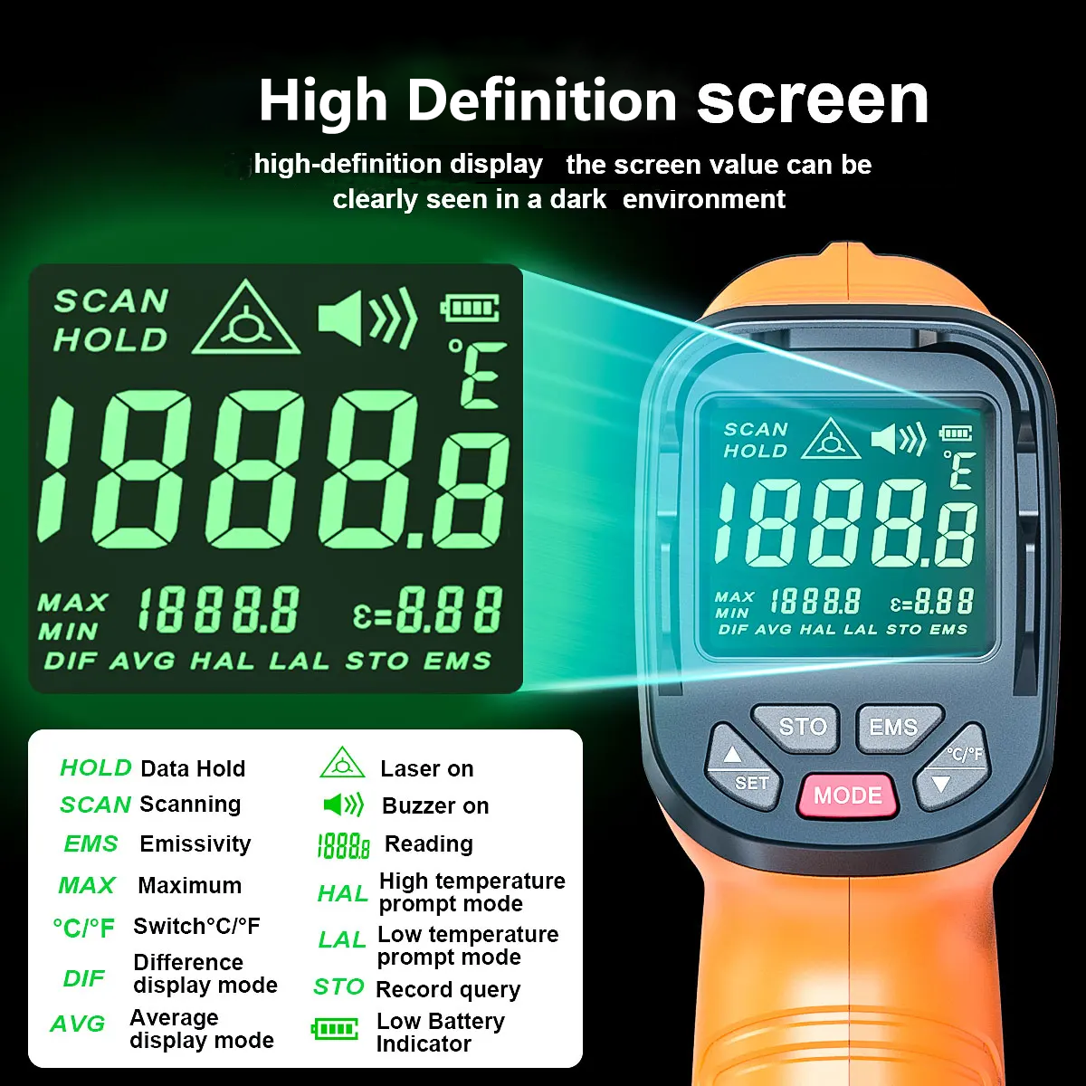 DT1000 DT1600 Infrared Thermom – Industrial Laser Thermometer recenzja i cena