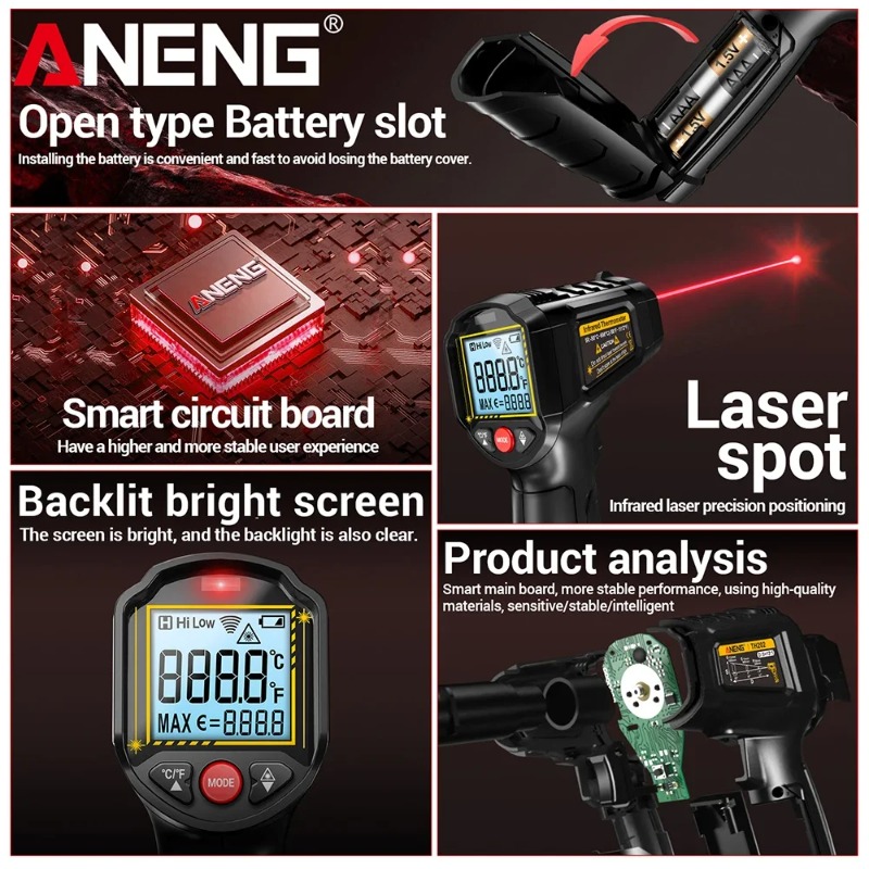 ANENG TH202 Industrial Handhel – Industrial Laser Thermometer recenzja i cena