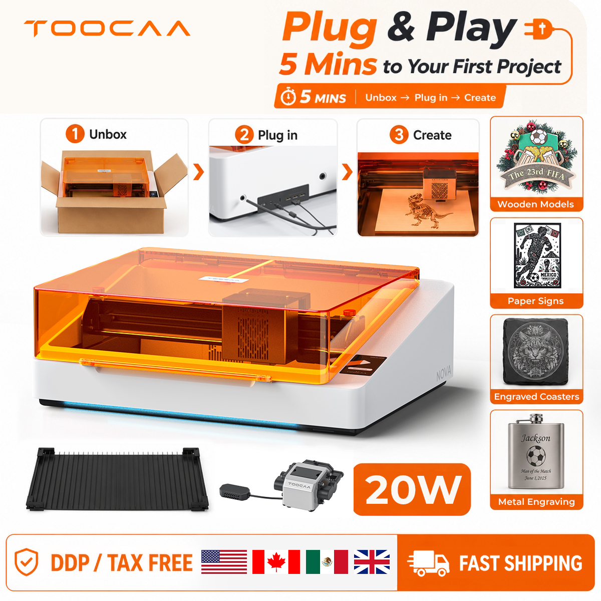 TOOCAA NOVA 20W Beginner-Frien – Co2 Laser Engraving Machine recenzja i cena