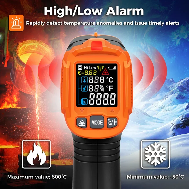 -50~380C Infrared Thermometer  – Industrial Laser Thermometer recenzja i cena